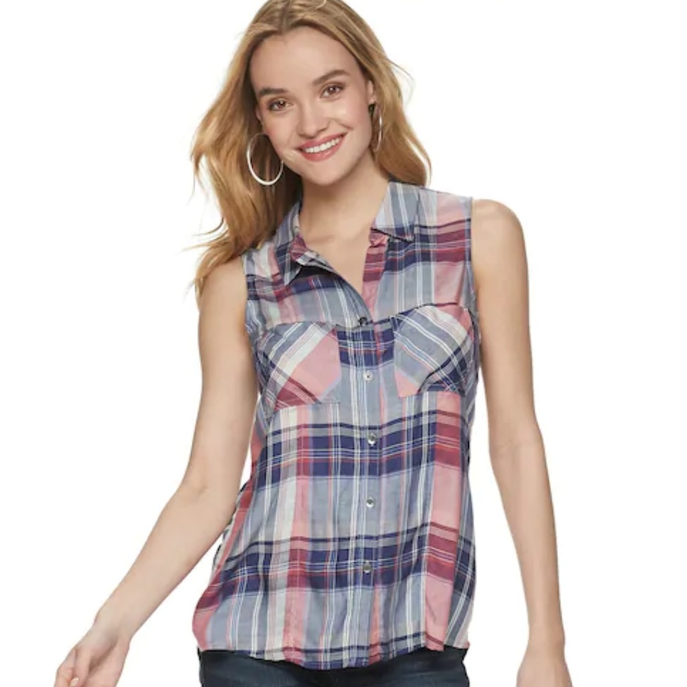 🔴 SALE 5/$15 Rock & Republic Button-Down Tank NWT - Picture 2 of 2